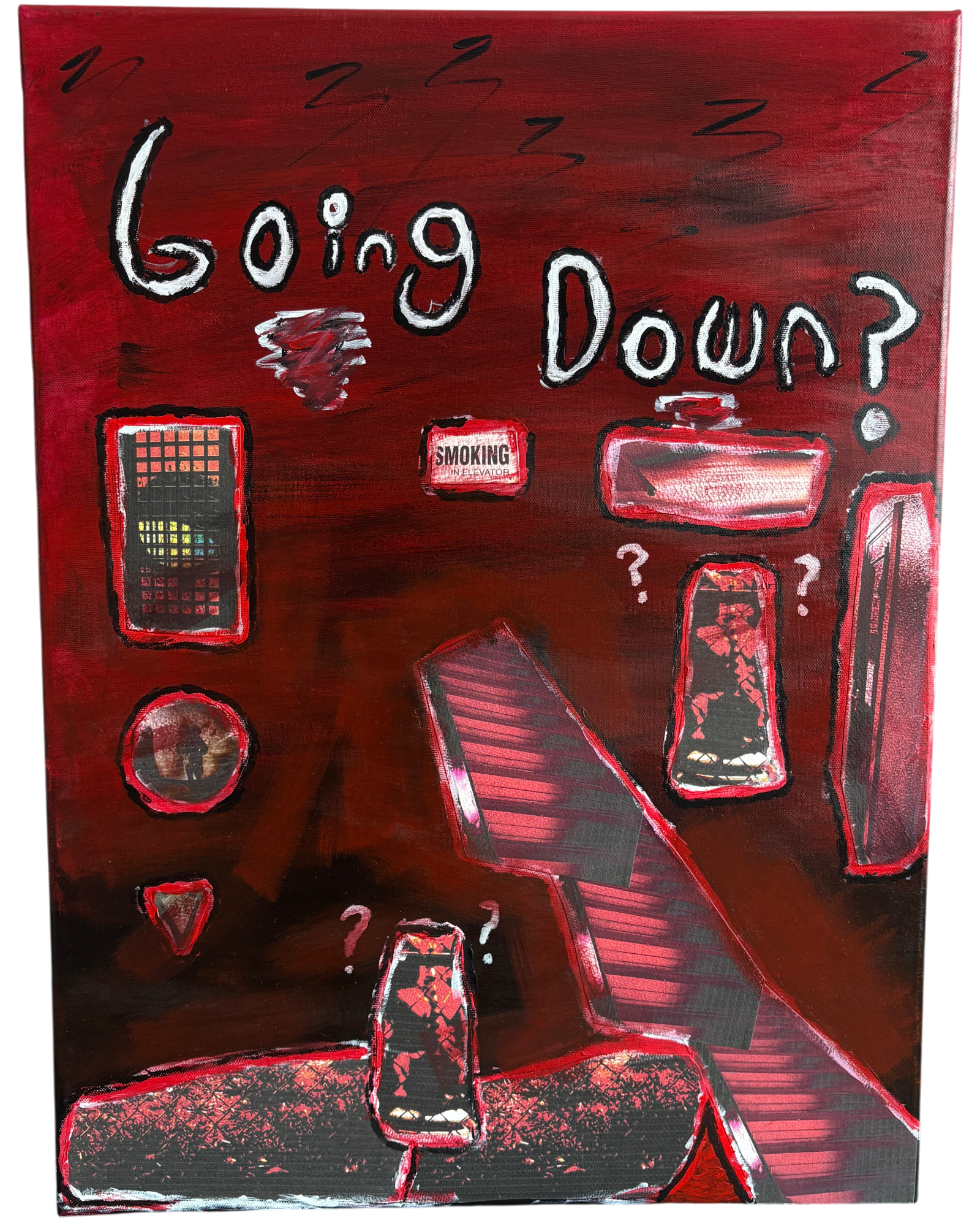 "Going Down?" – Original Canvas (2025)