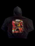 Back of black oversized hoodie featuring "Going Down?" artwork from Drop 001 by FOR THE THINKERS™.